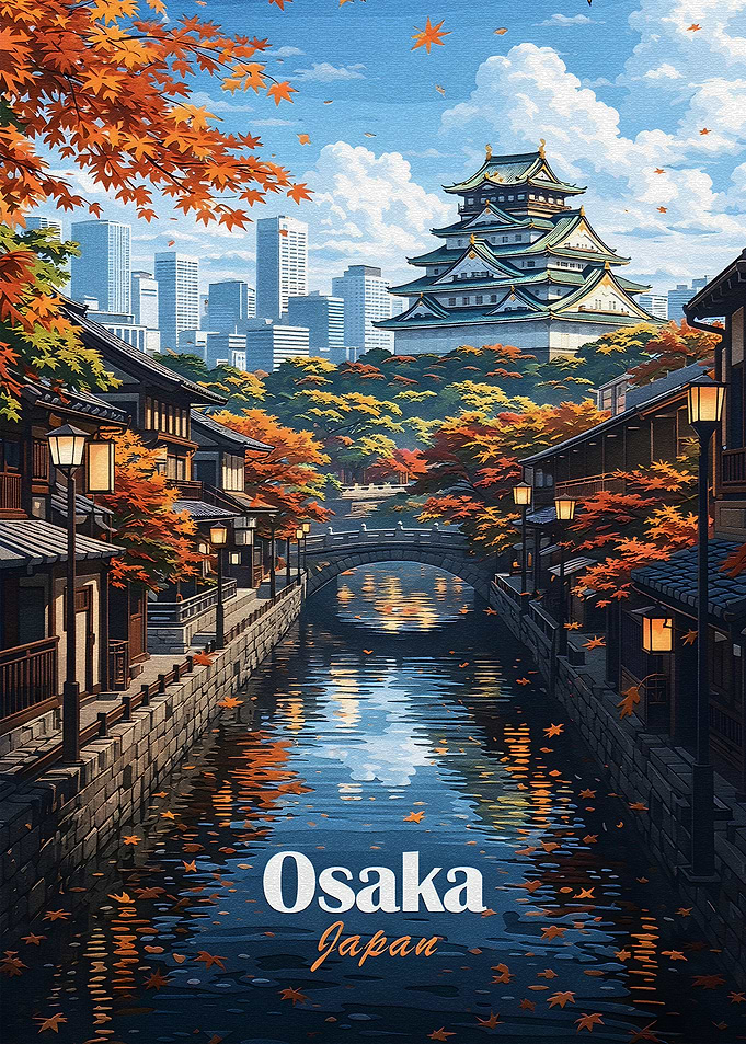 Osaka Castle in Autumn