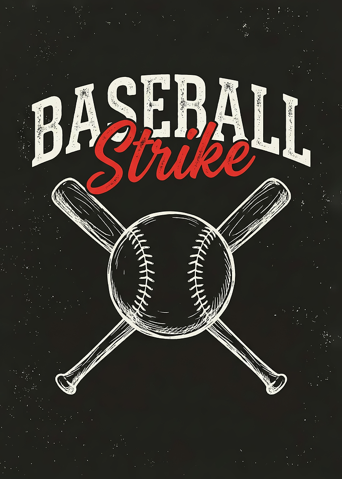 Baseball Strike Vintage Poster