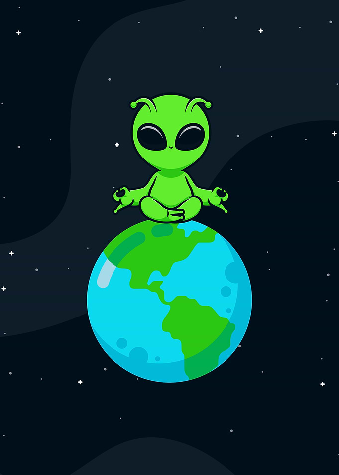 Alien Meditating on Earth