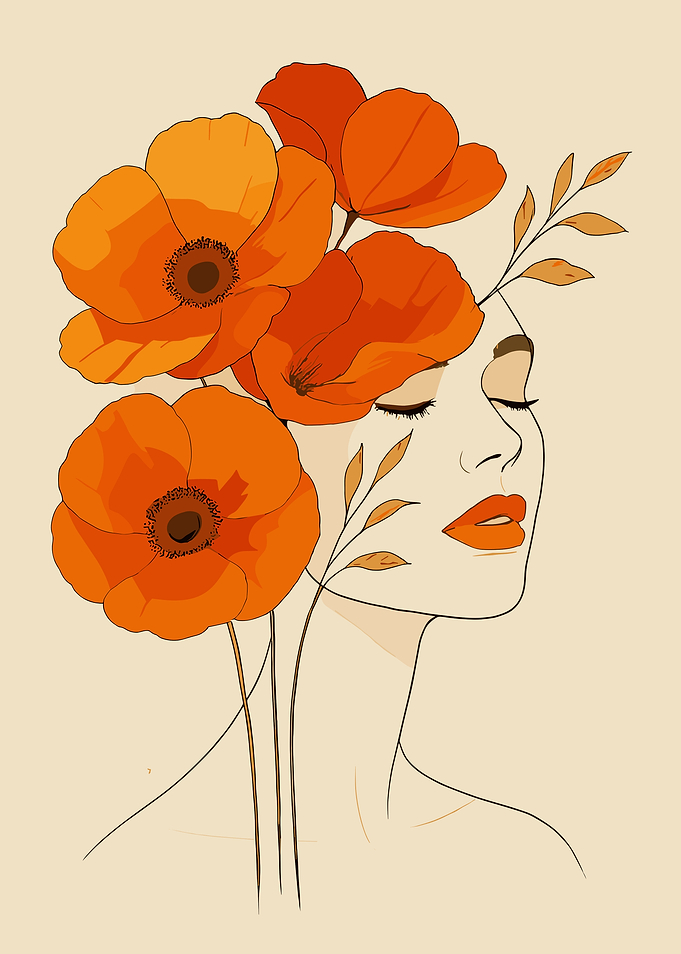 Woman with Orange Poppies