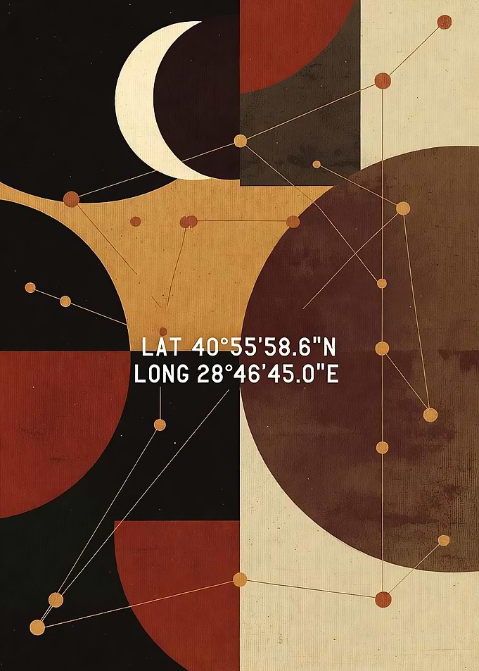 Celestial Map with Coordinates