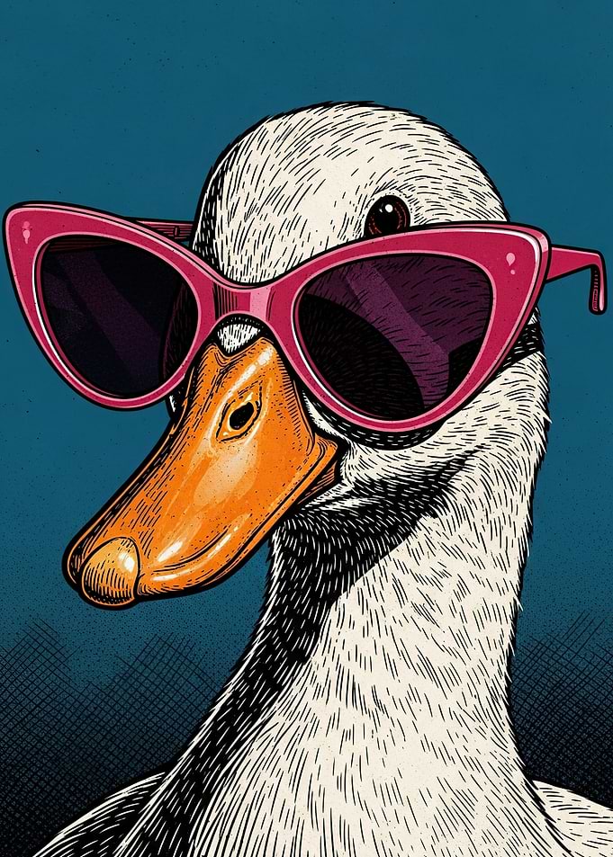 Cool Duck Wearing Sunglasses