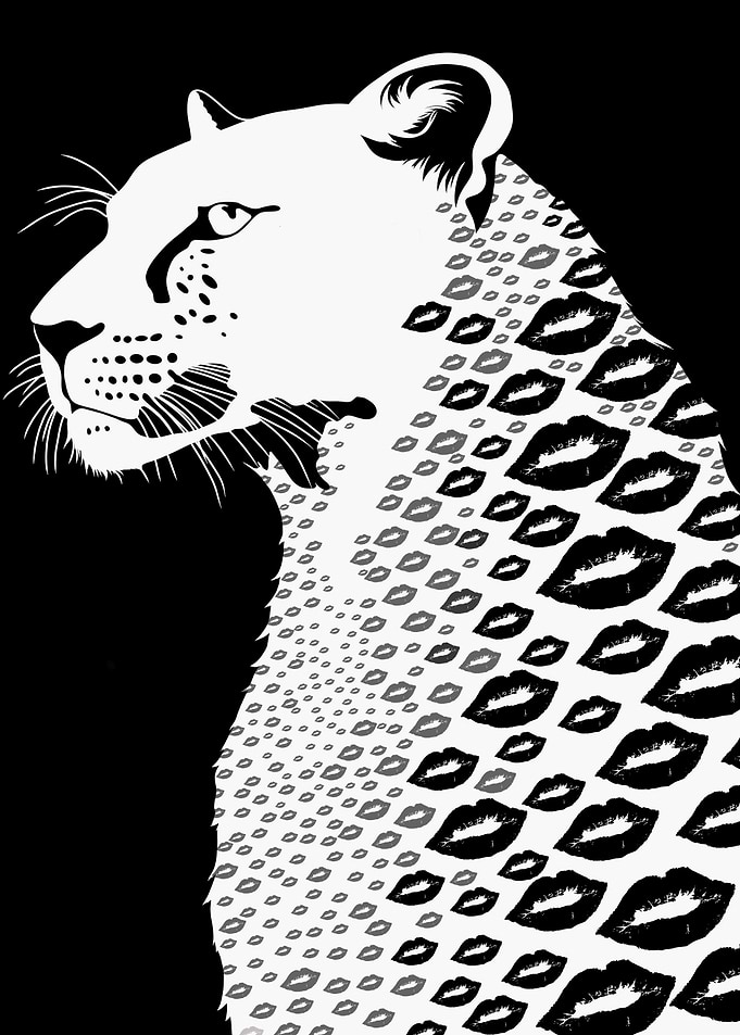 Leopard with Kiss Print Pattern