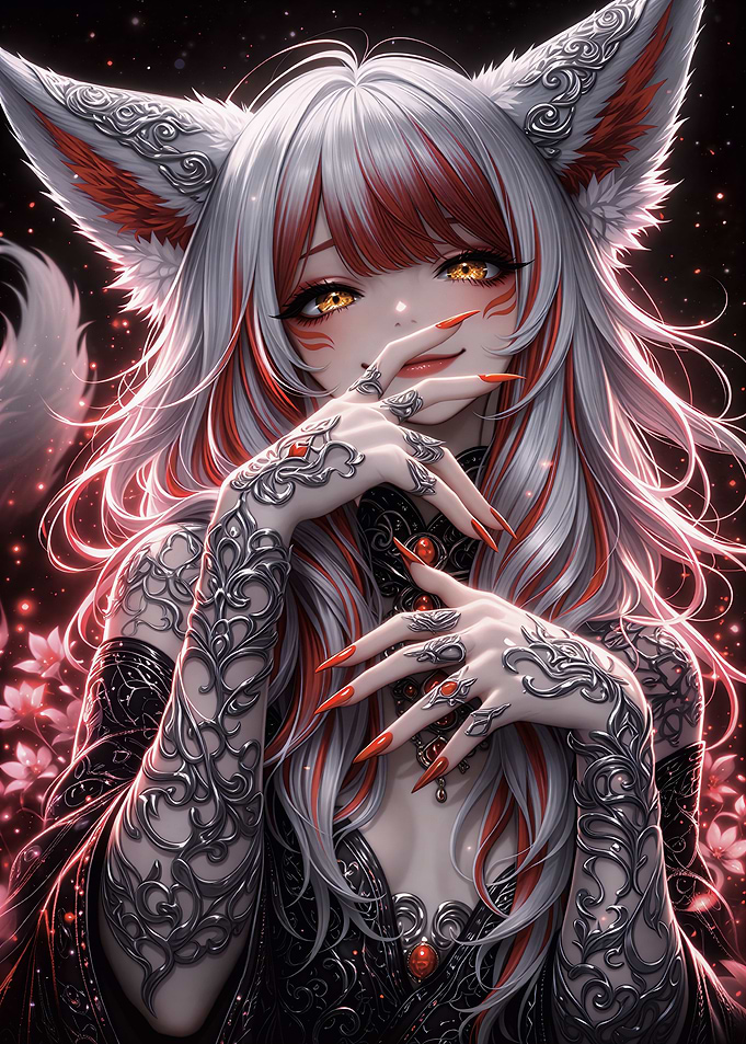 Kitsune Crimson Elegance