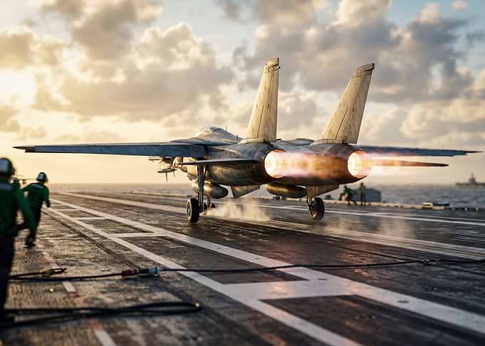 F-14 Tomcat Launching from Aircraft Carrier