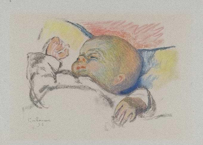 Sleeping Baby Pastel Drawing
