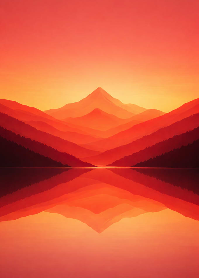 Crimson Alpine Reflection