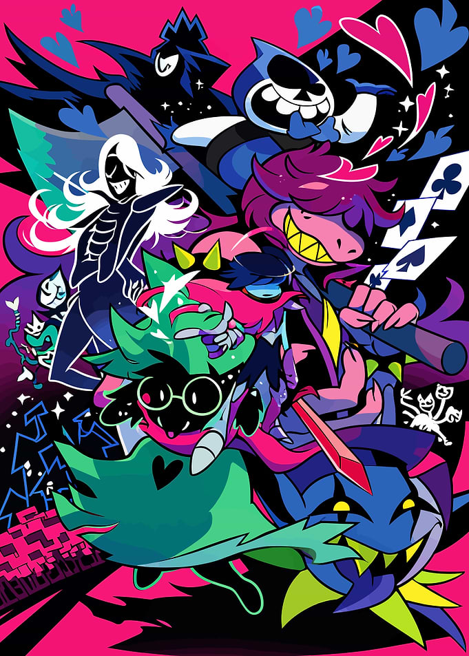 Deltarune Characters in Dynamic Pose