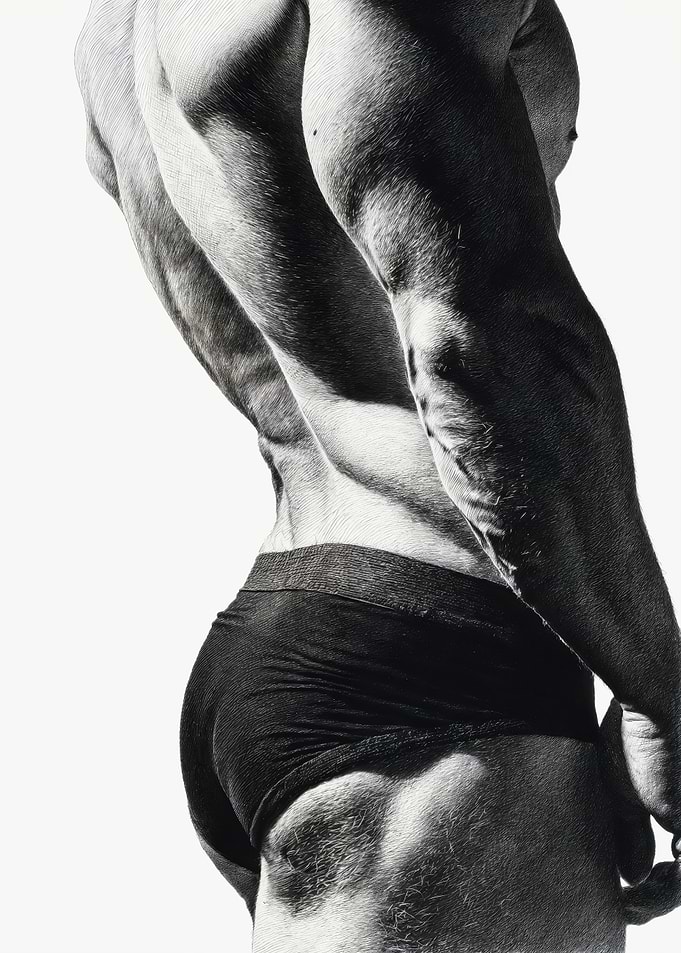 Monochrome Male Physique Sketch