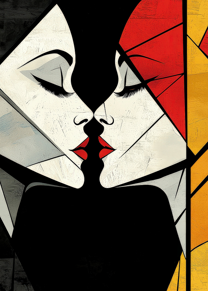 Abstract Kissing Faces