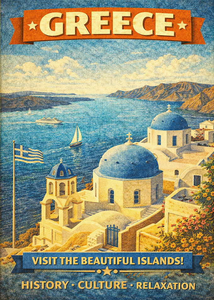 Vintage Greece Travel Poster