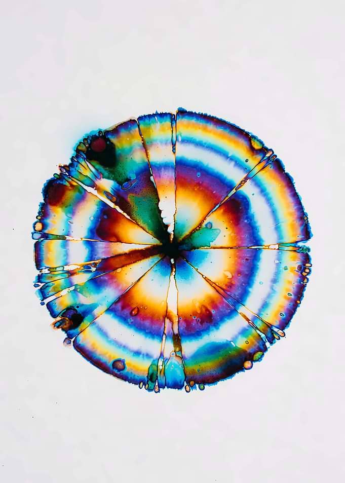 Abstract Rainbow Crystal Formation