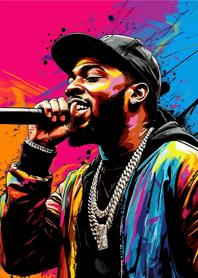 Rapper Performing with Microphone