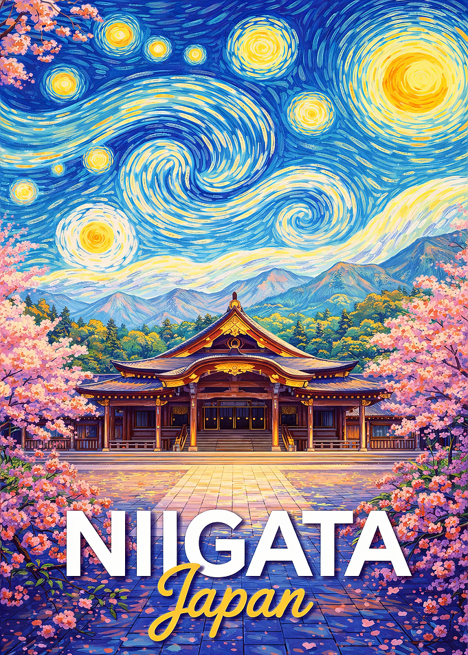 Niigata Japan Starry Night Painting