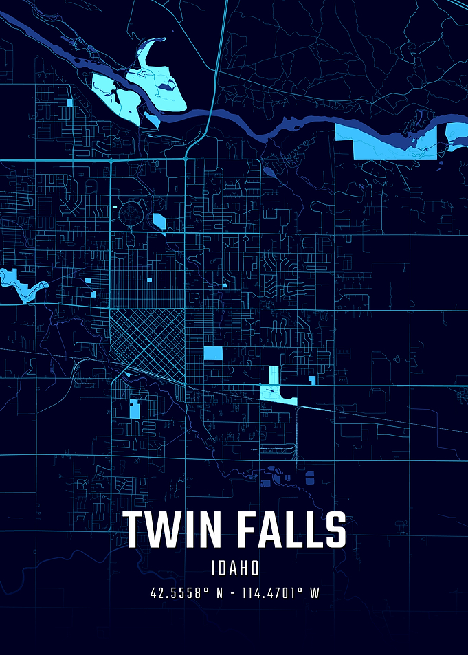 Twin Falls Idaho Midnight City Map