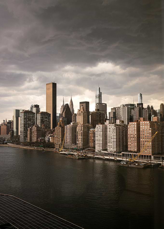 New York City Skyline Over Water