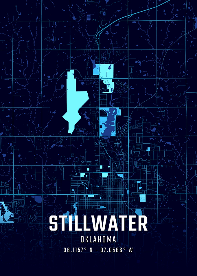 Stillwater Oklahoma Midnight City Map