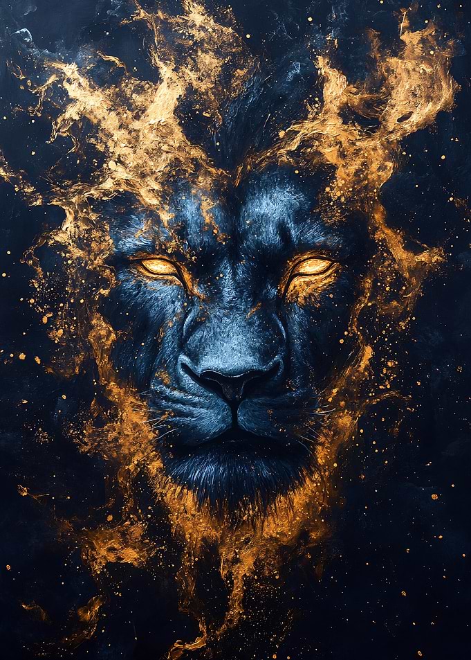 Cosmic Lion Portrait