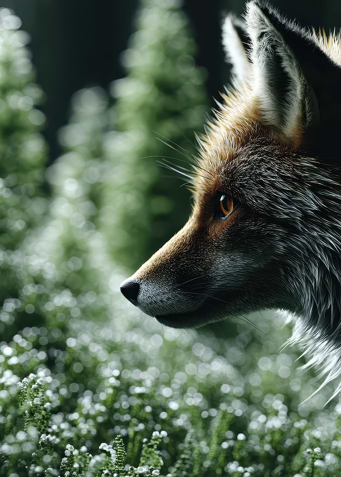 Close-up of a fox in nature
