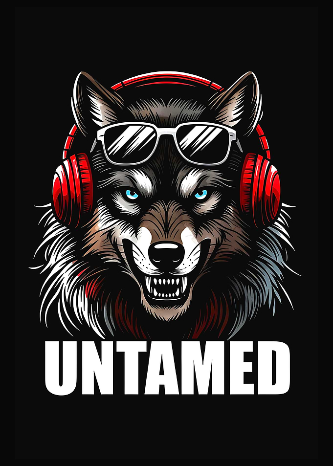 Cool Wolf with Headphones and Sunglasses