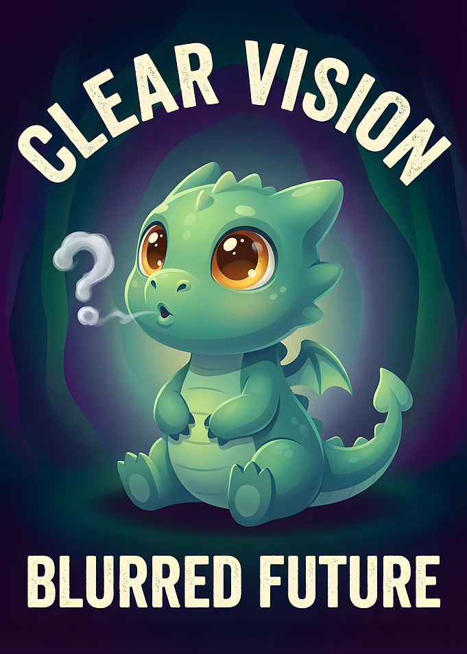 Cute Dragon with Question Mark