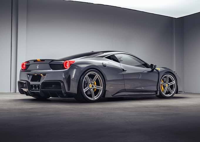 Gray Ferrari 458 Italia Rear View