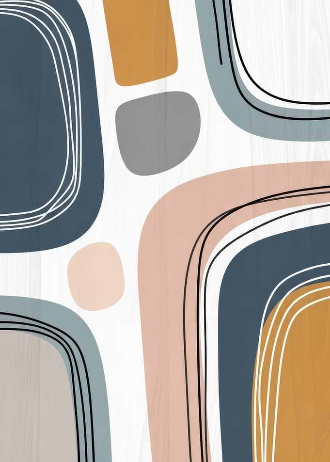 Abstract Mid-Century Modern Shapes