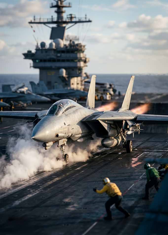 F-14 Tomcat Launching from Aircraft Carrier