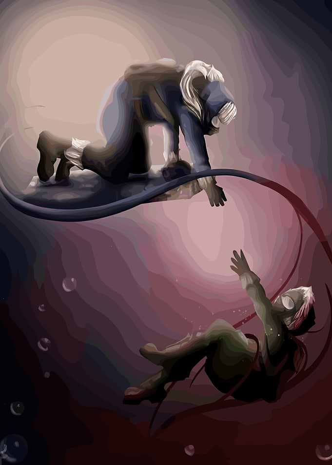 Reaching Hand in Water