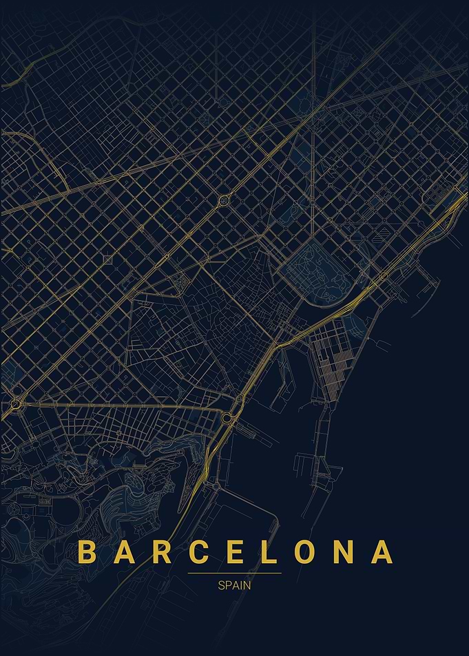 Barcelona City Map Poster