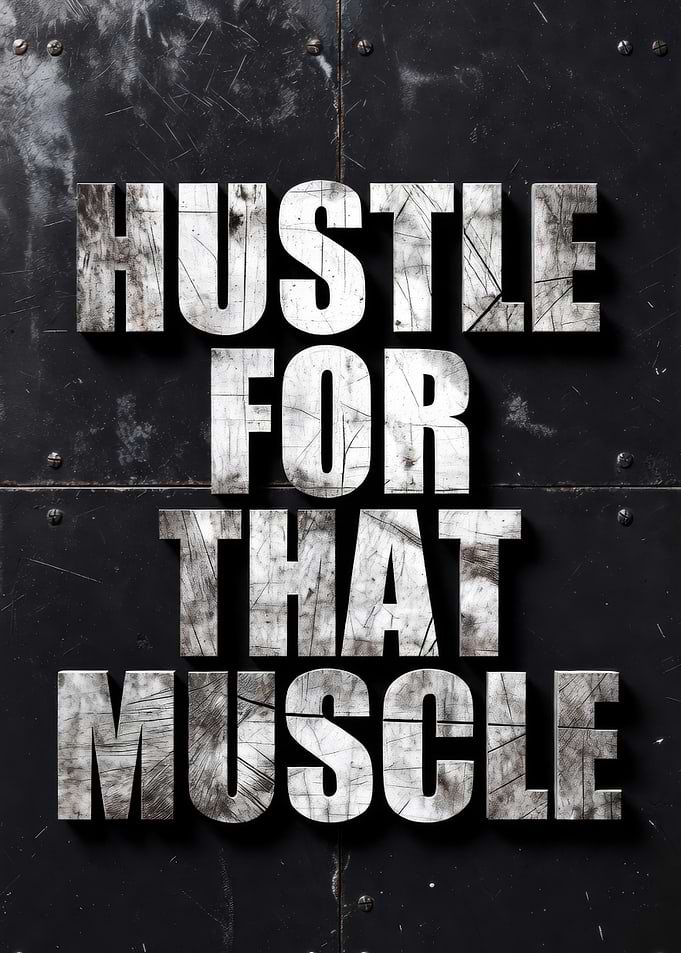Hustle For That Muscle Text Art