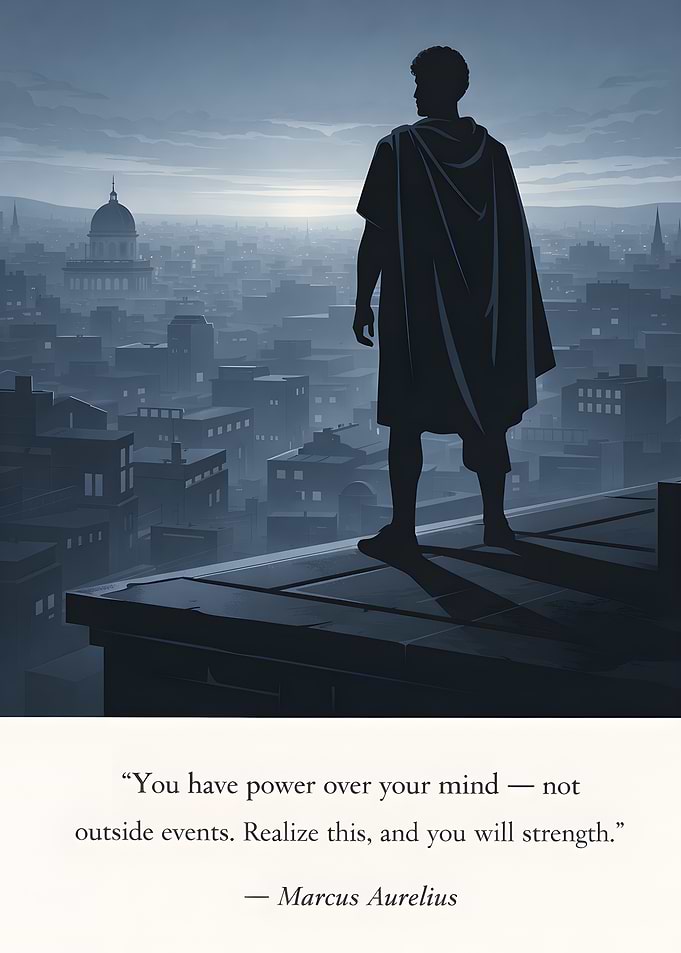 Man on rooftop overlooking city