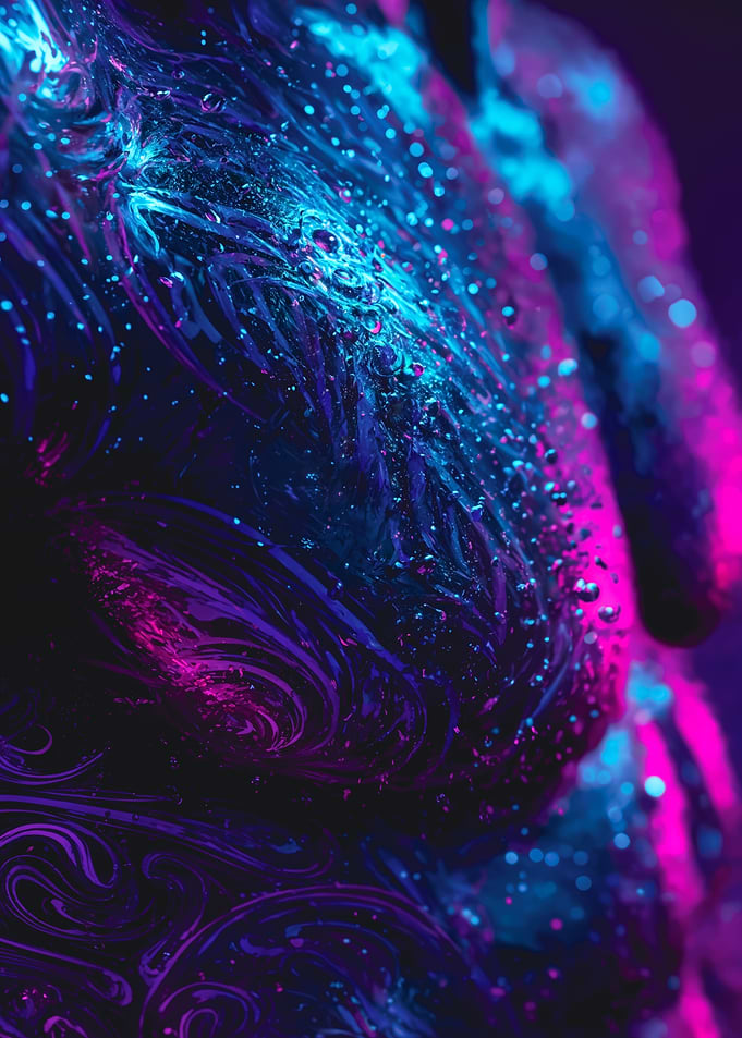 Abstract Neon Male Body Silhouette