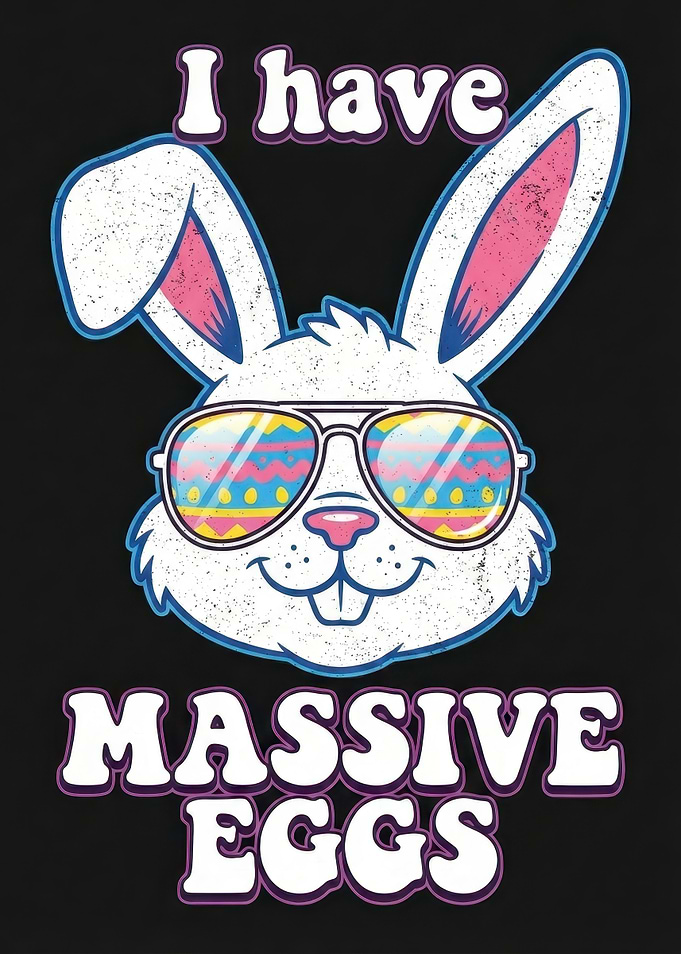 Funny Easter Bunny with Sunglasses