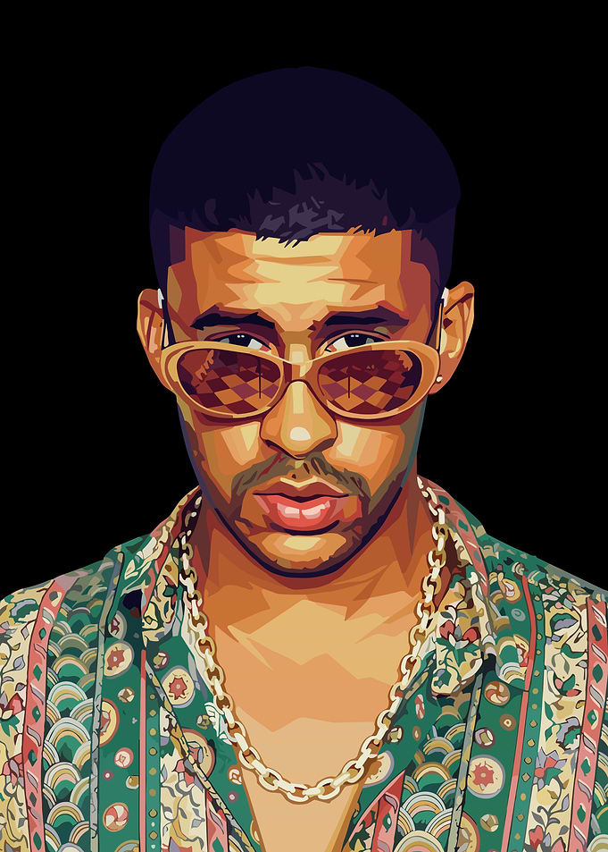 Bad Bunny Pop Art Portrait