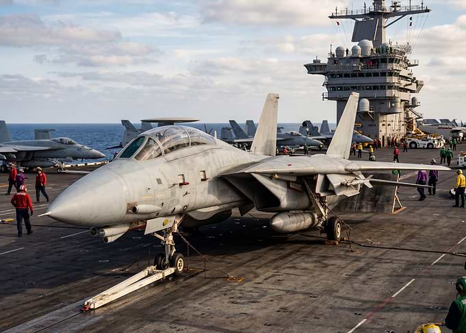F-14 Tomcat on Aircraft Carrier