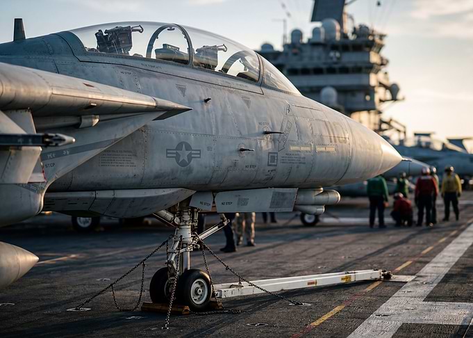 F-14 Tomcat on Aircraft Carrier