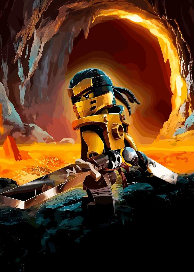 Ninjago Warrior in Lava Cave