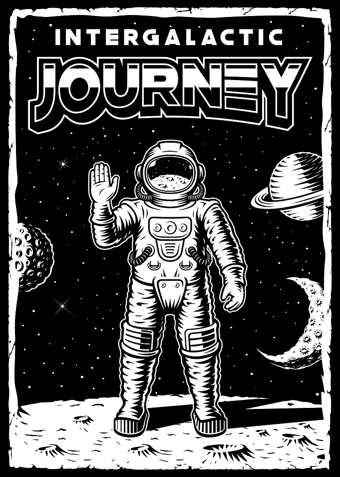 Intergalactic Journey Astronaut Poster