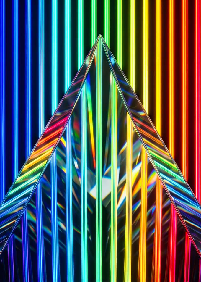 Abstract Neon Rainbow Spectrum Prism