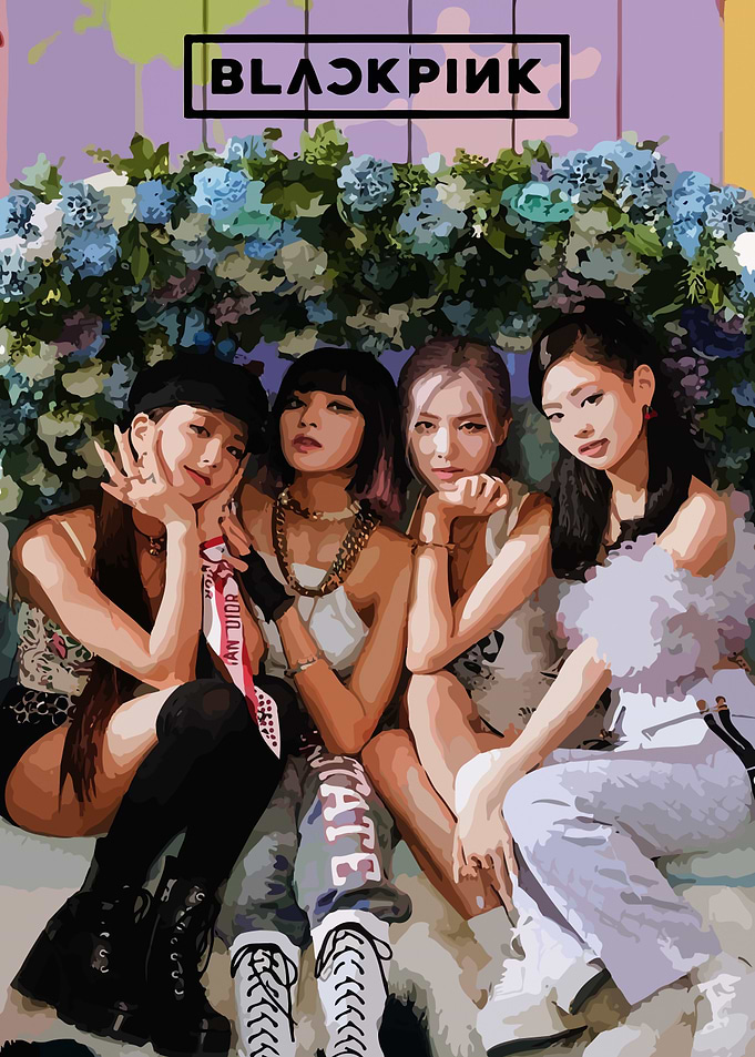 Blackpink Group Portrait with Flowers