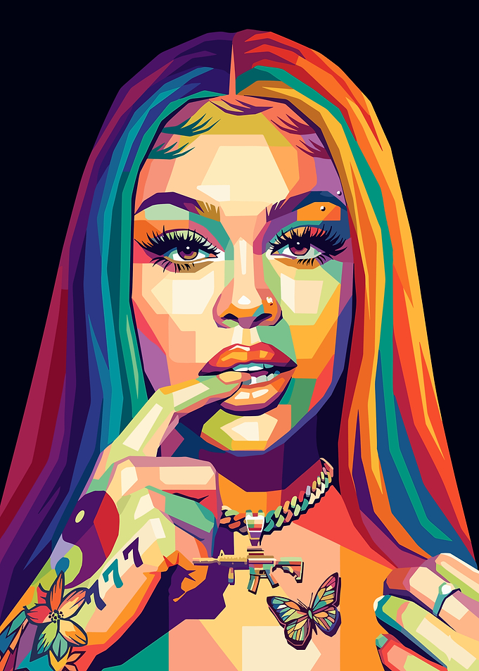 Colorful Pop Art Portrait of a Latto