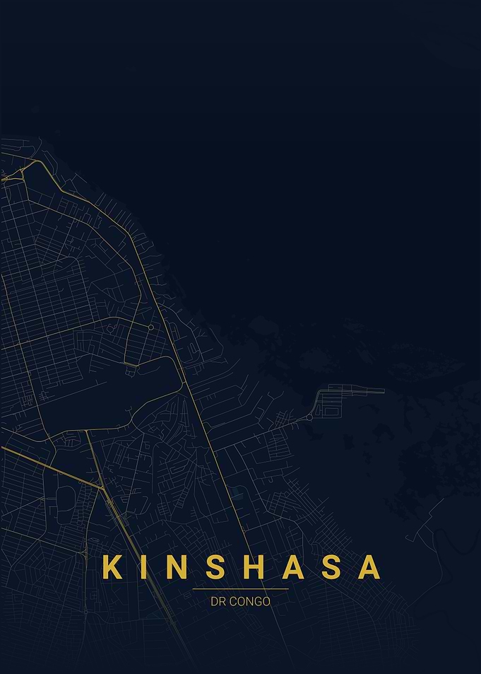 Kinshasa DR Congo Map Art