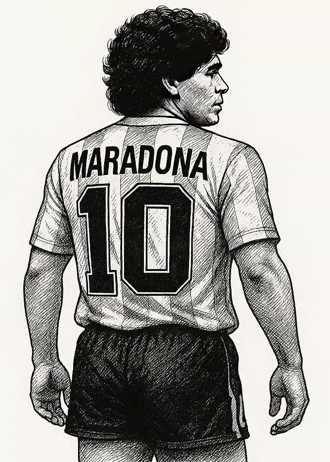 Diego Maradona Back View