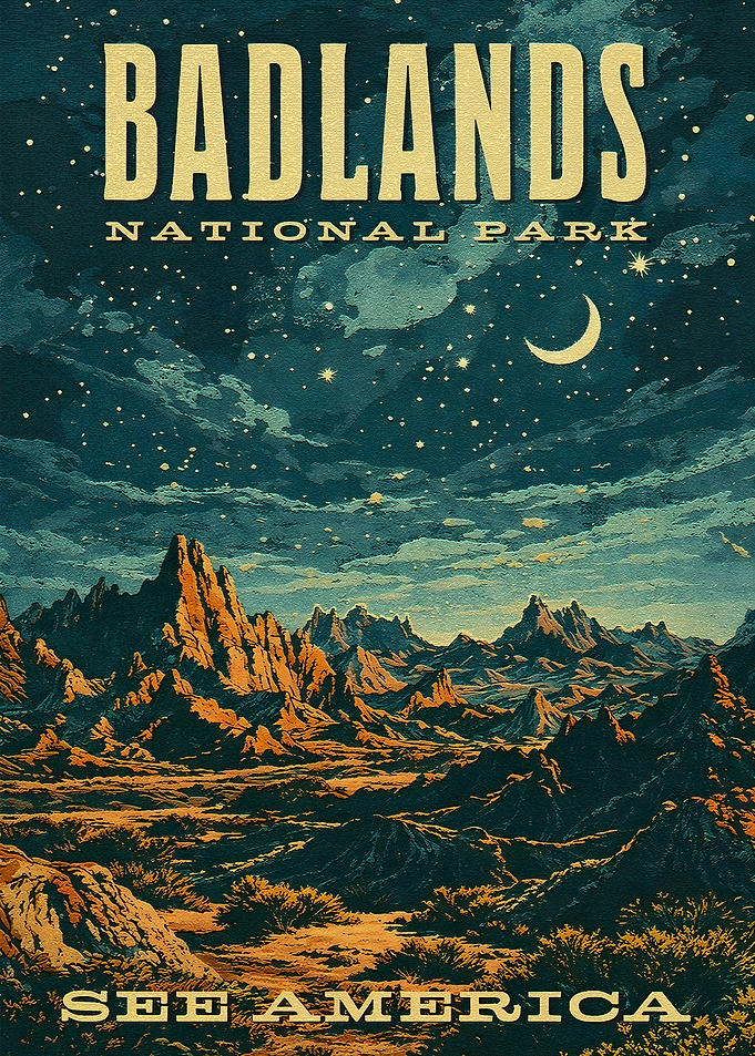 Badlands National Park Vintage Poster