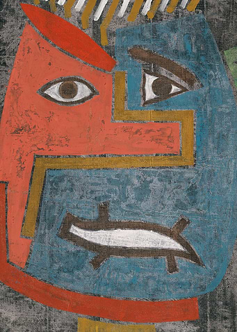 Abstract Face with Bold Colors