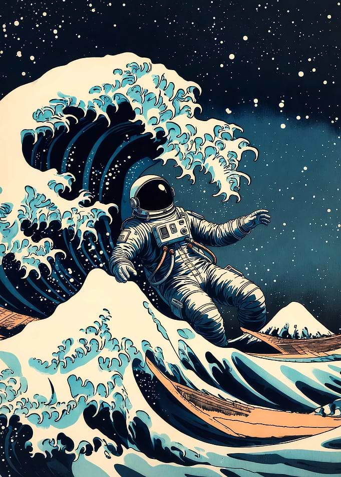 Astronaut in a Cosmic Wave
