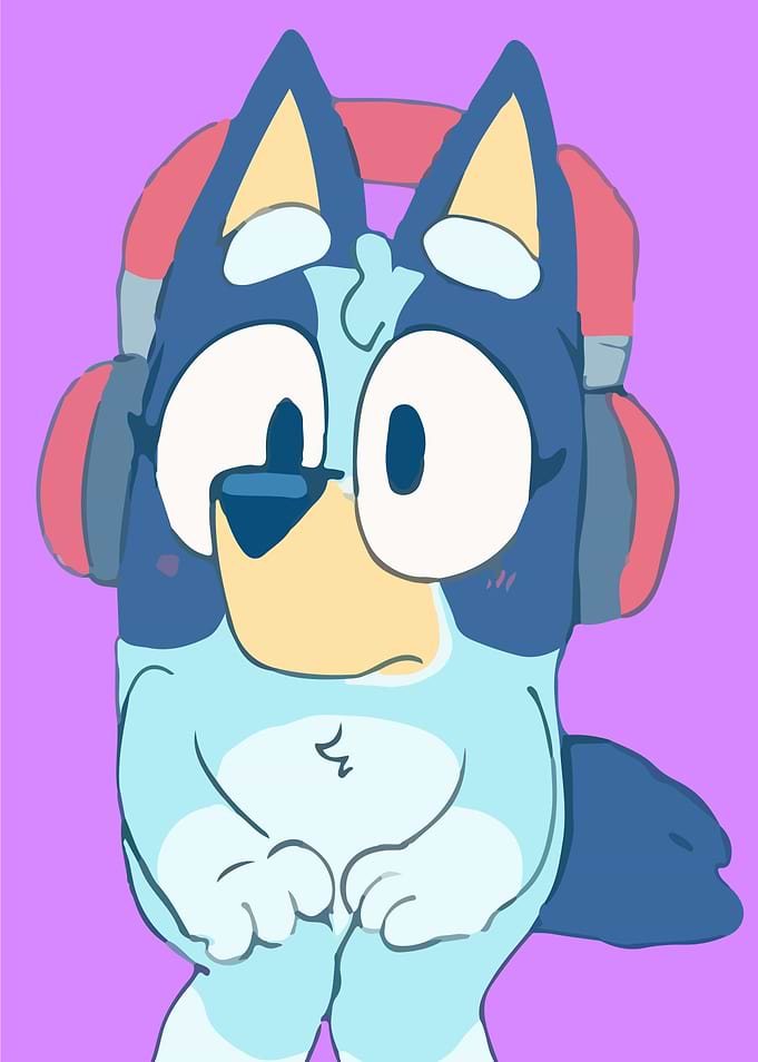 Bluey with Headphones