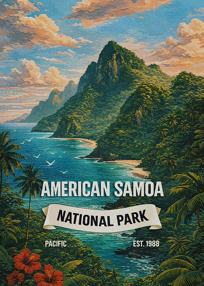 American Samoa National Park Vintage Poster