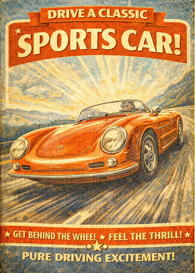 Classic Sports Car Vintage Poster